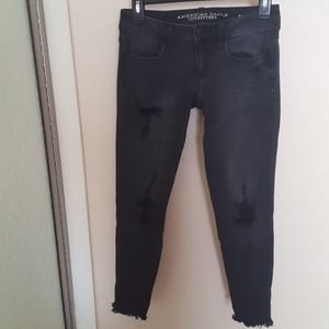 American Eagle ripped black jeans
